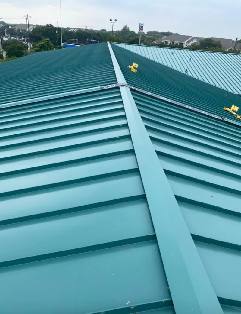 Green commercial metal roof ridge and valley for Metal Roof Repair in Greenburgh